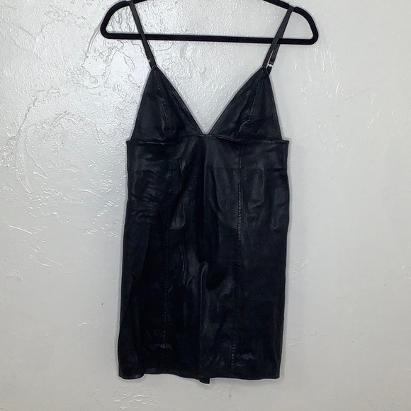 Alexander Wang Black Leather Mini dress size 4 - Picture 2 of 11